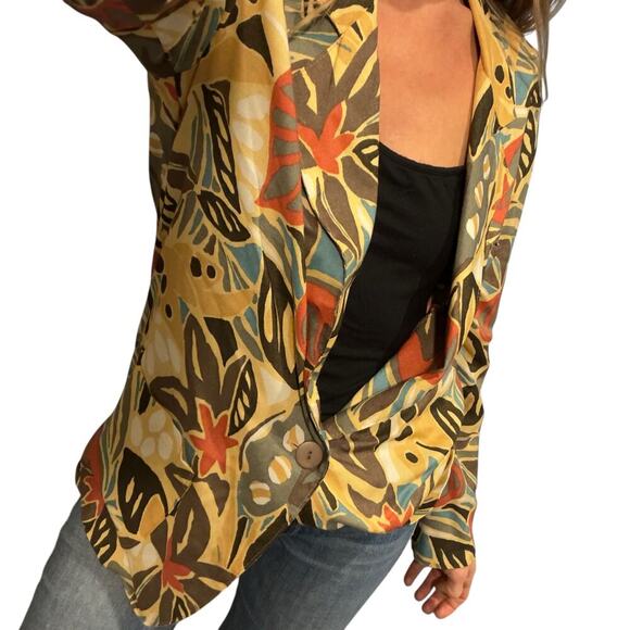 Vintage 80s / 90s St Damien Sport Vibrant Tropical Blazer Medium - Picture 7 of 12